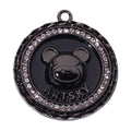 Custom Rhinestone Design Bracelet Charm Accessories Gun Color Cartoon logo Metal Pendant for Garment