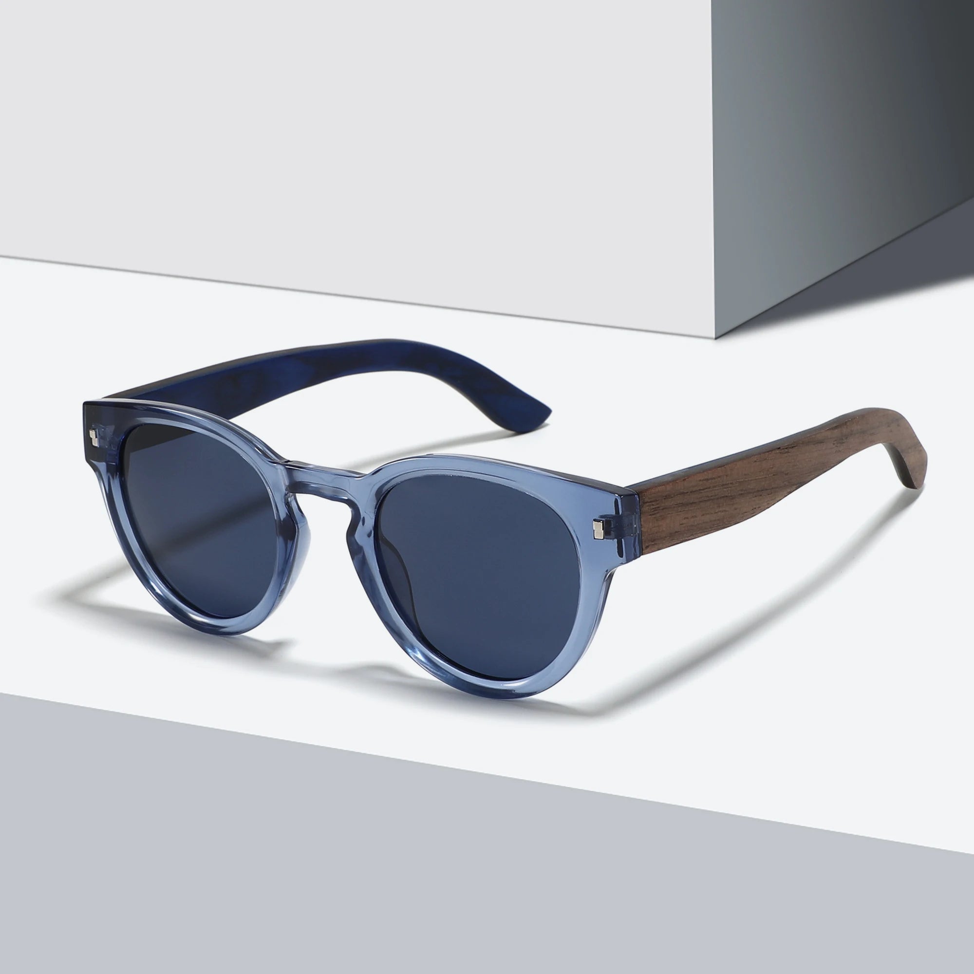 2024 Fashion Handmade Uv400 Sunglasses Round Retro Stylish Customize Men Women Bamboo Wooden Shades Sunglasses
