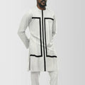 Custom African Ethnic Men's Round Neck Long Sleeve Printed Loose Plus Size Striped Element Men's Party Shirts