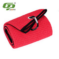 Custom Logo Tri-folding Embroidery Waffle Golf Towel Soft Quick Dry Lightweight Microfiber GAOPIN Brand for Golf Clubs Balls