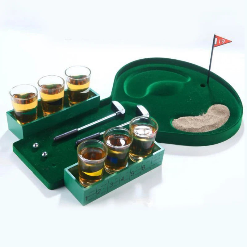 Factory Price Leisure Entertainment Cheer Mini Glass Plastic Golf Table Game Multiplayer Props Set for Bar