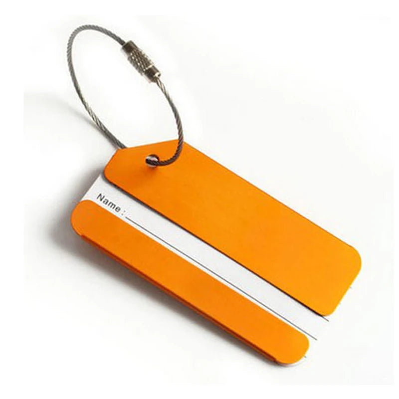 Custom Logo Aluminium Alloy Luggage Tag With Ring Metal Consignment Card for Bags