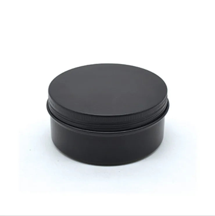 Hot Sell 15ml 100ml Lip Balm Metal Can Empty Screw Lid Aluminum Tin Round Matte Black Aluminum Tin for Cosmetic Packaging
