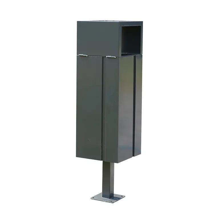 Outdoor Standing Steel Garbage Container Trash Can Outside Street Metal Rubbish Litter Bin Public Commercial Recycle Dust Bin