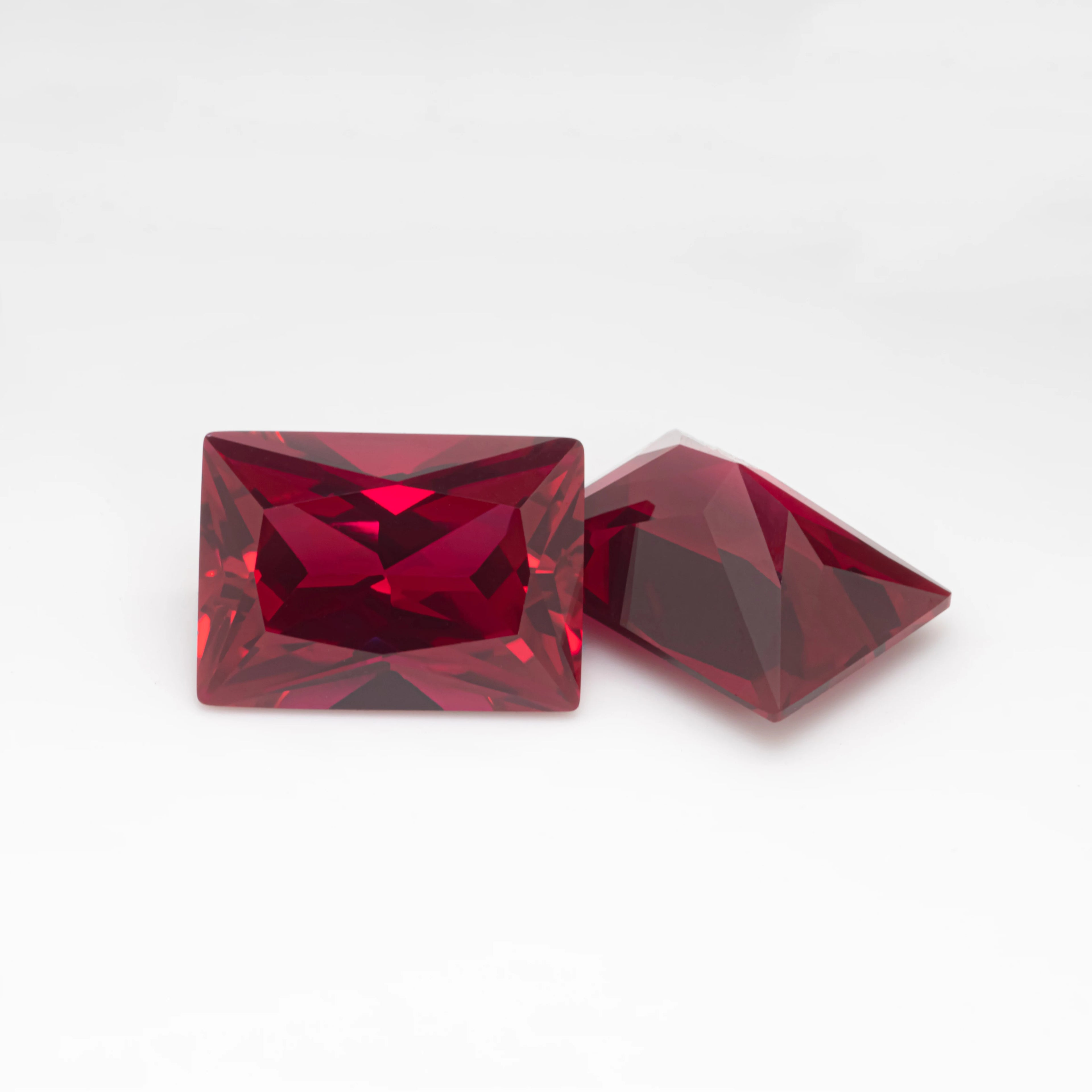 HanYu Fully Stock Ruby 5# Rectangle Loose High Quality Corundum Gemstones for Fine Jewelry