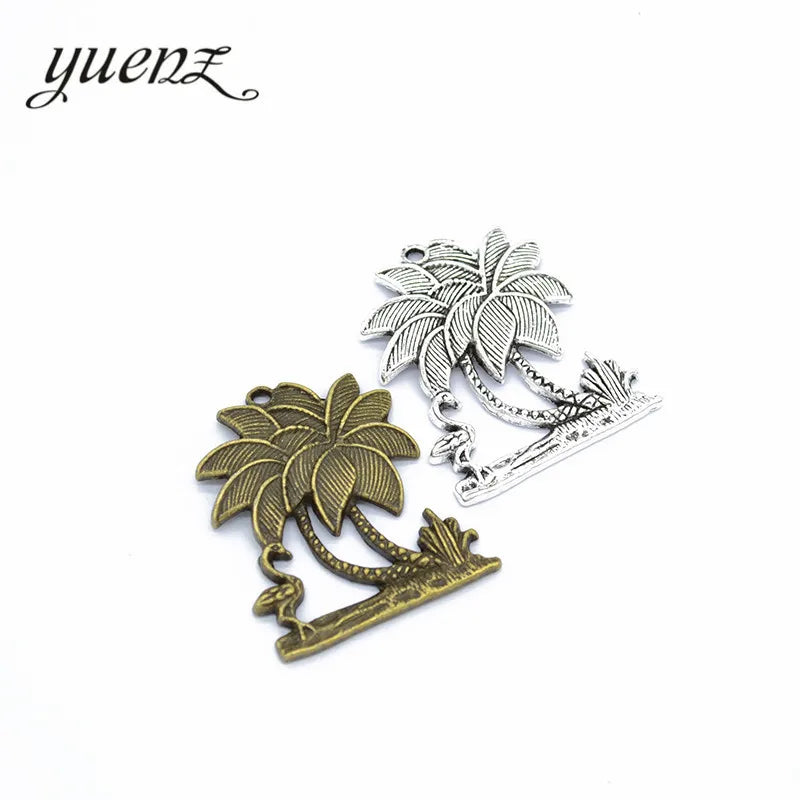 YuenZ 2 Colors Antique Silver Color Alloy Metal Palm Tree Charms for Jewelry Making Diy Handmade Jewelry 34*28mm Q231