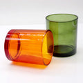 Luxury Custom logo Luxury Glass Candle Jars Package Color Glass Candle Jars with Lids Glass Candle Cup