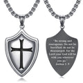 Factory Wholesale 2025 Man Charm 925 Sterling Silver Jewelry Cross Shield Pendant Necklace