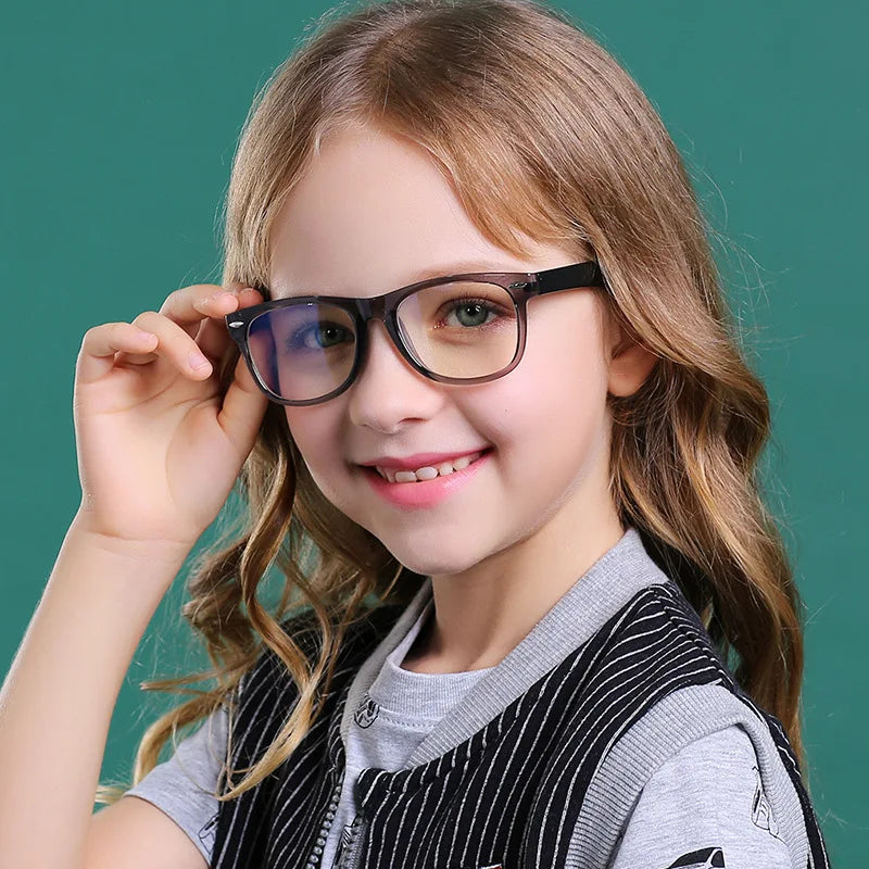 No Prescription TR Computer Reading Gaming TV Phones Glasses for Kids Anti Eyestrain UV Glare Girls Blue Light Blocking Glasses