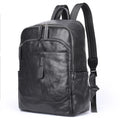 Genuine Leather Classic Black Casual Men's Back Packs Large Capacity Travel Daypack Laptop Bag Backpack