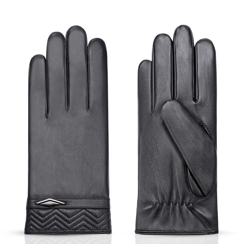 Manufacturer Winter Warm Driving Touch Screen PU Leather Gloves