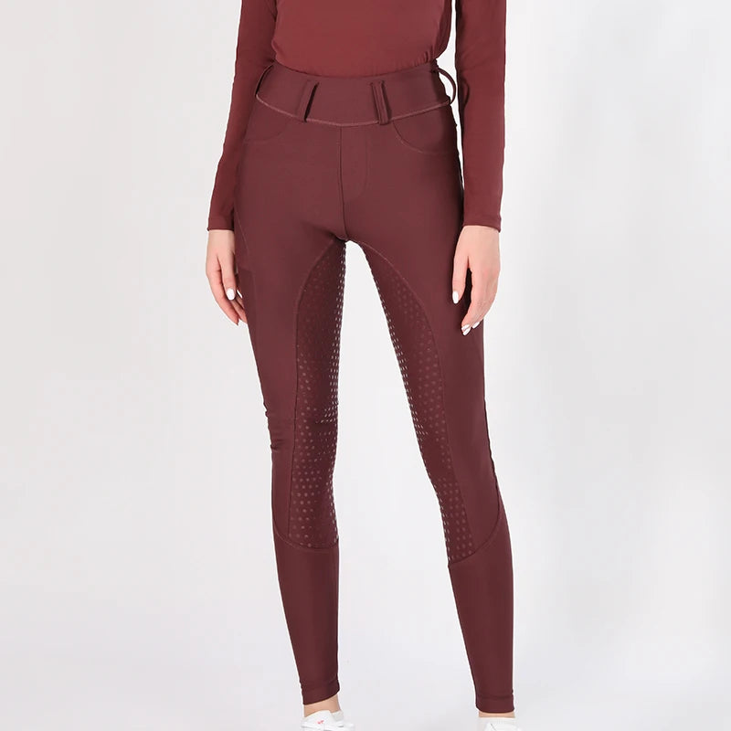 Factory Wholesale Women's Horse Riding Leggings Custom Logo Silicone Equestrian Breeches Spandex Jodhpurs Stretch Tight Clothing