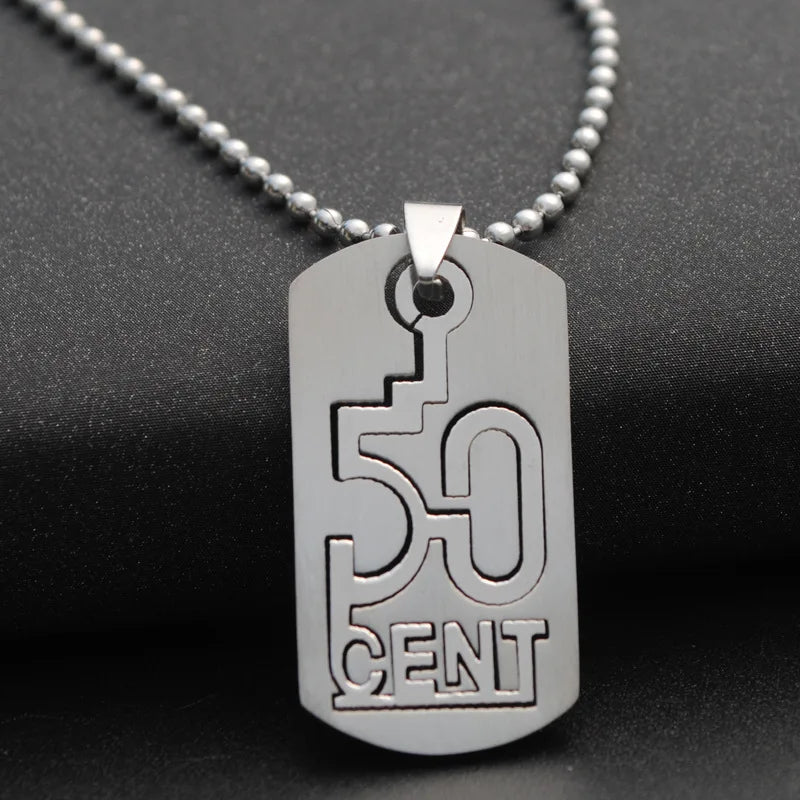 Customized Sliced Stainless Steel Dollar Pendant Necklace Chain SCP067