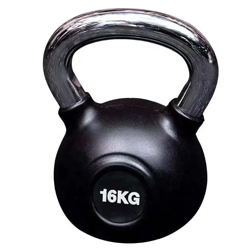 China Factory Kettlebell Steel Handle Rubber Kettlebell Gym Equipment Rubber Coated Kettlebell