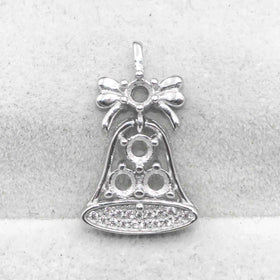 Sterling Silver 3*3mm Semi Mount Pendant Empty Frame Blank Support Setting S925 Base Holder Without Center Stone for DIY Inlay