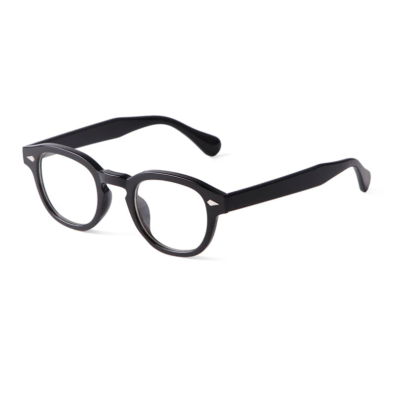 2025 Custom Logo Fashion Retro Rivets Round Vintage Eyewear Optical Frame Men Women Anti Blue Light Glasses