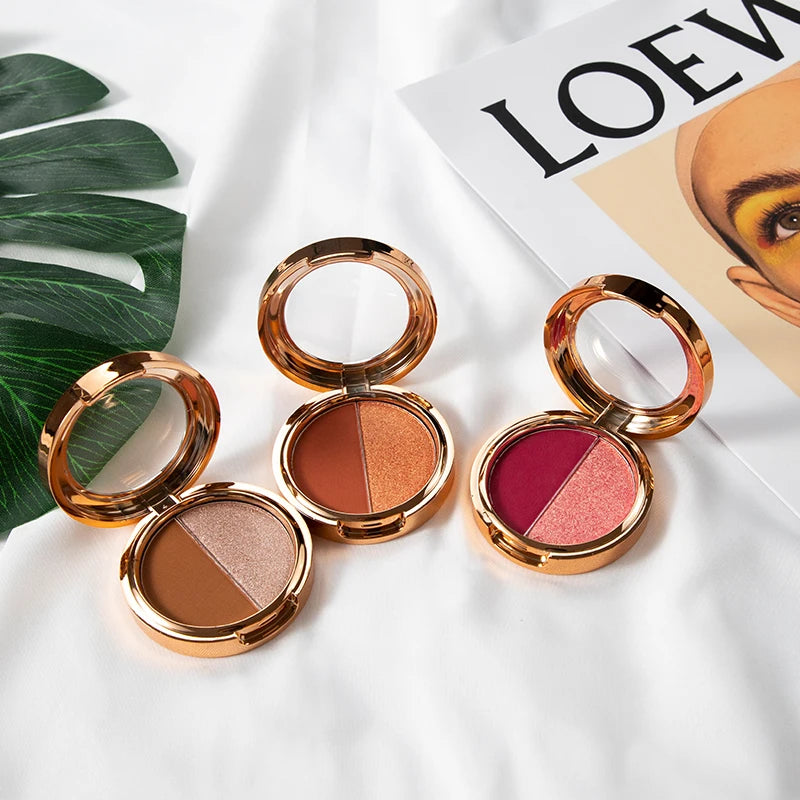 OCHAIN Travel Size Double Eyeshadow Waterproof High Pigment Custom Logo Private Label Eyeshadow Palette