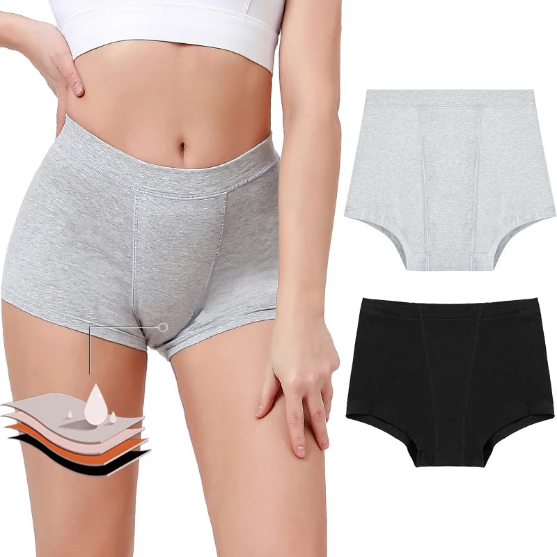 Cotton Heavy Flow Super Absorbency High Waist Menstrual Period Panties Women Underwear Culotte Menstruelle Incontinence Boxer