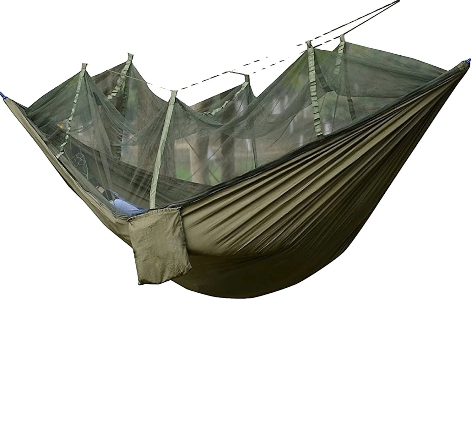 Woqi Portable Taffeta Parachute Hammock with Mosquito Net Outdoor Camping Nylon Hammock