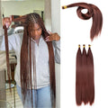 Long Straight Synthetic Braiding Hair Bulk 24 Inch Silky Pre Stretched Ombre Bone Braiding Hair Extensions Crochet Braids Hair