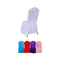 2023 Hot Selling Dining Spandex Rosette Flower Chair Cover  Colorful Chair Slipcovers