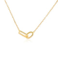 ROXI Factory Price S925 Silver Chain Jewelry Clavicle Geometric Interlock Paper Clip Necklace