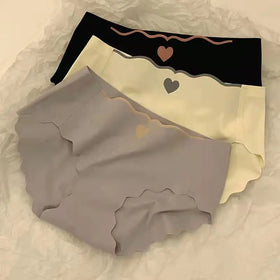 Ice Silk Seamless Briefs Ultra-Thin Mid-Waist Solid Color Culottes De Femmes Women's Panties