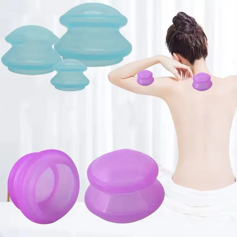 Hot Silicone Therapy Studio Cups Vacuum Facial Massager Cupping Massage Set for Body 270g