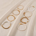 Waterproof Fresh Water Pearls Jewelry Vintage Women Fashion Stainless Steel Gold Plated Freshwater Pearl Bracelet