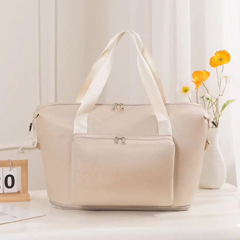 Wholesale Large Capacity Portable Travel Storage Bag 2-in-1 Folding Single-Shoulder Luggage New Multi-Function Nylon Bag Zipper