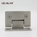 SUS 304 Glass Hinge 90 Degree Brushed Nickel Wall Mount Full Back Plate Standard Glass Clamp