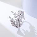 Wholesale Fine Jewelry Leaf Shaped Rings Fashion S925 Sterling Silver 925 Rings
