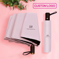Manual umbrella Custom 3-Fold Travel Folding Umbrella with Logo Printing Manual Control for Adults