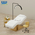 Union Win Luxury Electric Genuine Leather Modern Salon Spa Facial Massage Adjustable Backrest Curved Beauty Lash Bed Living Room