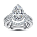 Moissanite Wedding Ring 7*11mm 3CT Pear Shape VVS1 Clarity Moissanite Diamond Engagement Ring Set Rings