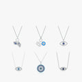 Popular Evil Eyes Charm Necklace 925 Sterling Silver CZ Turquoise Eyes Pendant Necklace Wholesale