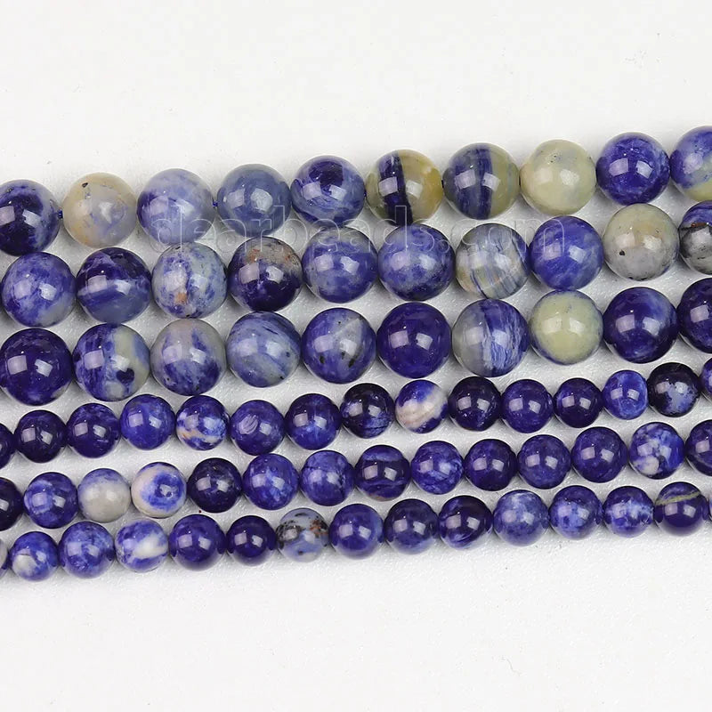 Wholesale Natural Round Namibian Blue Sodalite Beads Stone Gemstone for DIY Bracelets Making 6/8/10 mm