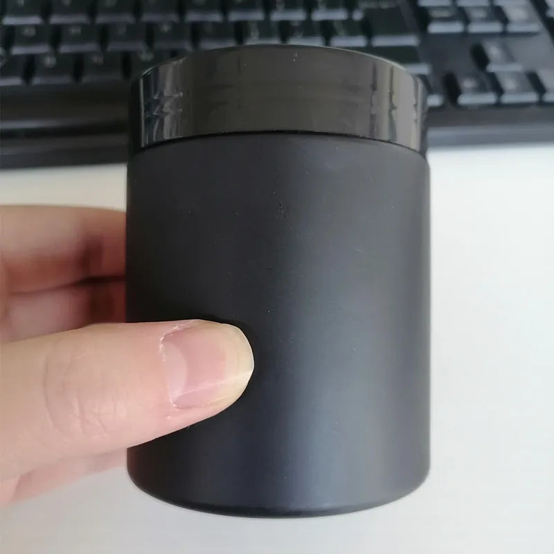 Cosmetic Pot 50ml 120ml 150ml 200ml 250ml 300ml 500ml Matte Black Plastic Food Container Storage Cookie Jar Pet Honey Jars