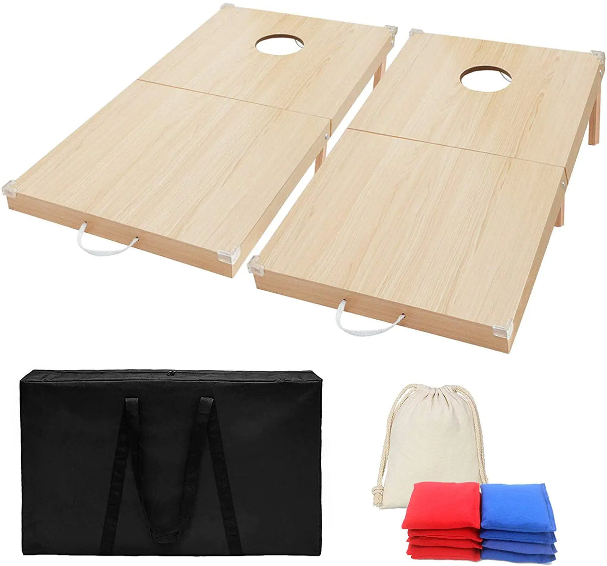 Premium Solid Wood Eco-Friendly Round Wall Mounted Cornhole Game Board for Spring Summer & Winter Use