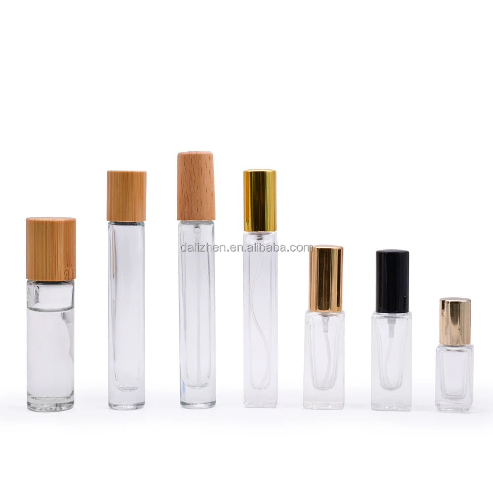 Easy Install Small Refillable 10ml 15ml Glass Vial With Black White Spray for Perfume Tester Sample Bottle