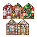 Y&L Best Selling Plastic Sequined 4 Colors Printed Christmas Tree Decoration Pendant Set Box Packaging