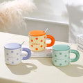 Nordic Custom Contrast Color Cute Ceramic Colorful Polka Dot Coffee Mug With Handle