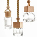 5ml 6ml 8ml 10ml Wooden Cap Empty Glass Car Hanging Perfume Fragrance Bottle Diffuser with Crown Seal