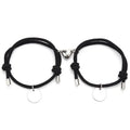 Custom Name Stainless Steel Disc Charm Fashion 2Pcs Couple Chain Magnetic Heart Bracelet