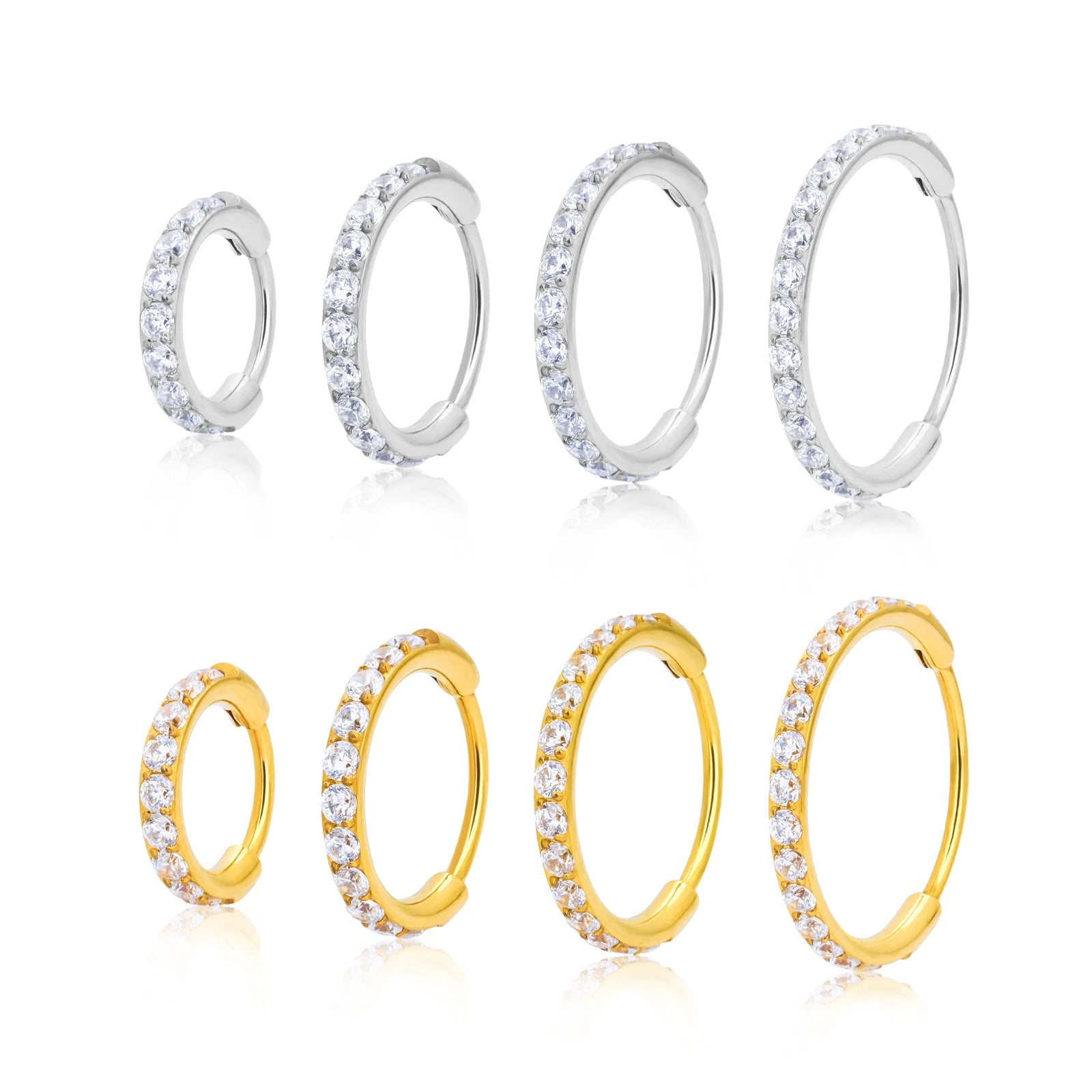 ASTM F136 Titanium 16G 14G Zircon Septum Hoop Nose Ring Hinged Clicke Earrings Women Body Piercing Jewelry