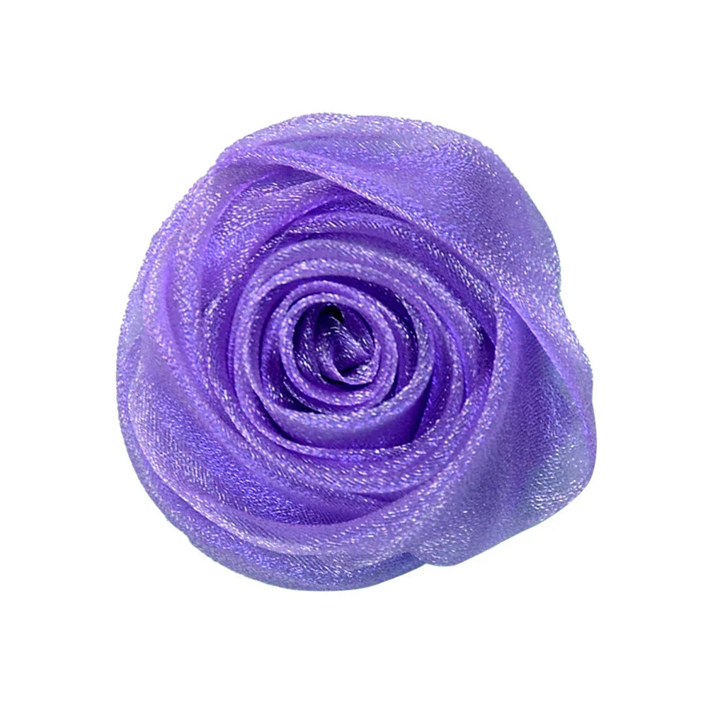 Factory Direct Royal Blue 3D Organza Artificial Rose Flowers with Sequins Felt and Resin for Decorative Purposes