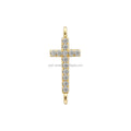14k Gold Jewelry Cross Zircon Charms Pendant Accessories DIY Jewelry Wholesale for Bracelet Necklace Gold Findings
