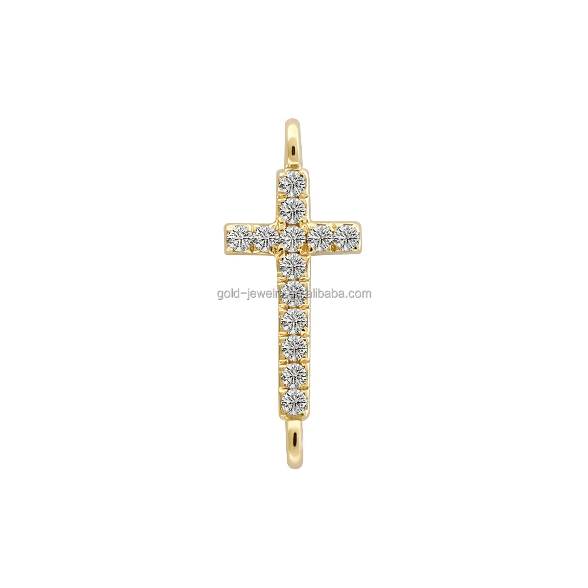 14k Gold Jewelry Cross Zircon Charms Pendant Accessories DIY Jewelry Wholesale for Bracelet Necklace Gold Findings