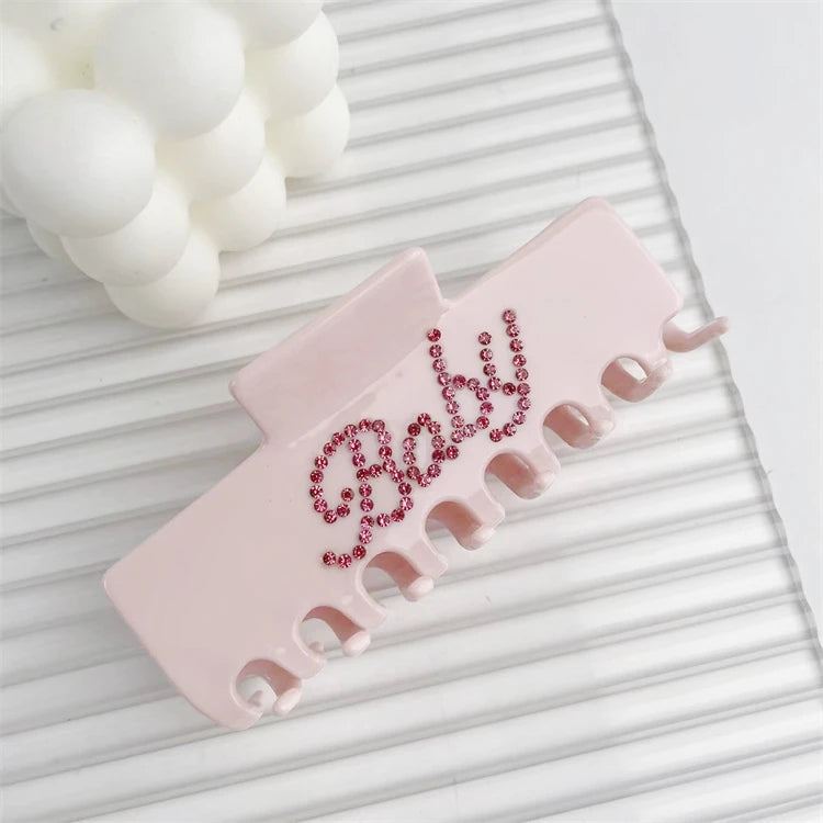 Custom Large Cellulose Acetate Alphabet Hair Claw Clips New Design with Rhinestone Hair Claws