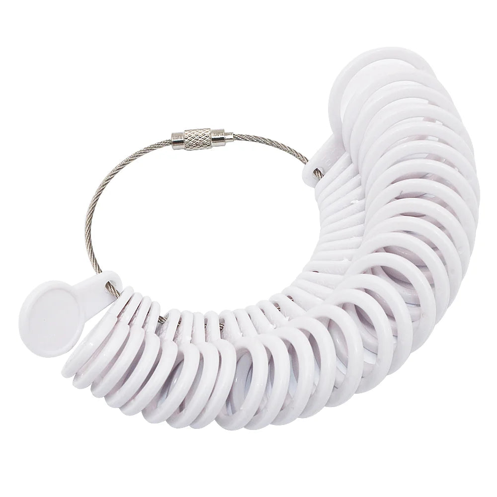 Wholesale Plastic EU Size US 1-13 and UK A-Z Ring Measure Tool Plastic Ring Sizer Finger Gauge Jewelry Measuring Tools
